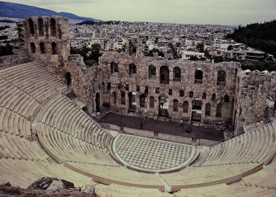 Athens; the ruins near the Parthenon.