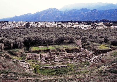 Greece; Sparta; some ruins. 
