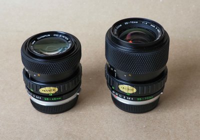 Recenty, I found these two zooms: the wide-angle-standard 28-48/4 and the trans 35-70/4. Optical quality is superb. 