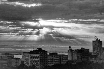 Porto Alegre, my birth town; photo taken from Av. Osvaldo Aranha; Rio Guaiba in the background. 