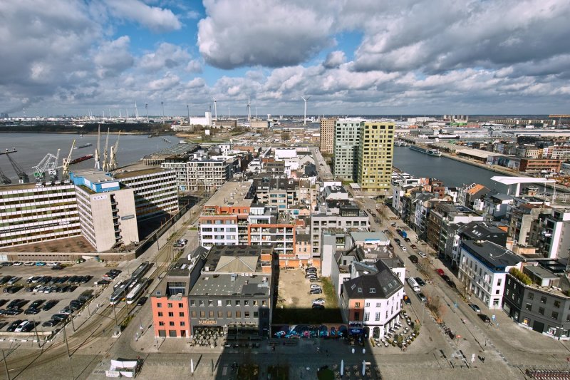 Le quartier Eilandje depuis le MAS