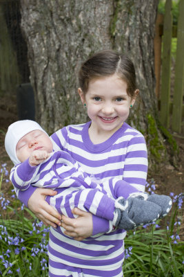 Purple pyjama sibling shoot