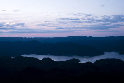 Sunset view of the lake from Panekire Hut