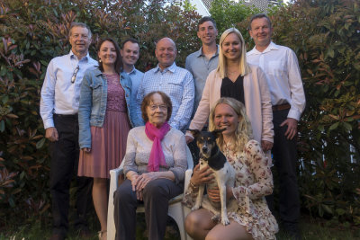 Oma, her sons, German grandkids and partners
