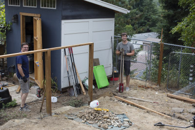 Backyard fence construction