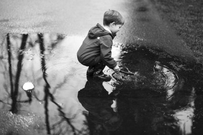 Puddle at dusk
