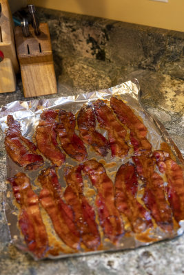 Bacon with a glaze
