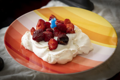 Pavlova, milk-free birthday treat 