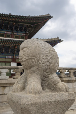Mythical stone creature at the palace