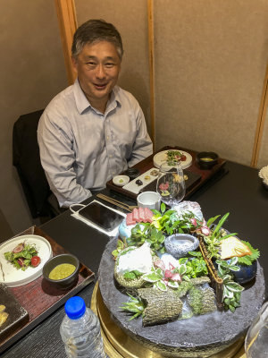 Ron Park, our CEO with the Sashimi appetizer