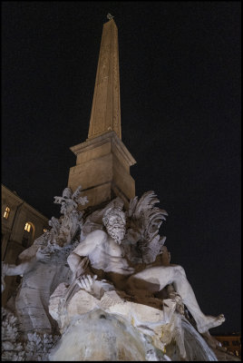 From Piazza Navona at night...