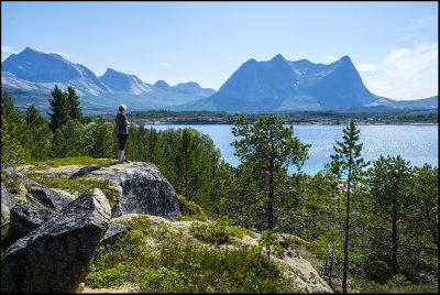 My wife in Efjord, northern Norway...