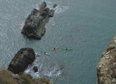 Kayakers from the cliffs