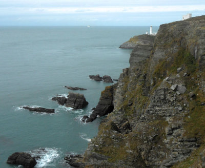 Cliffs and South Stack lighthouse