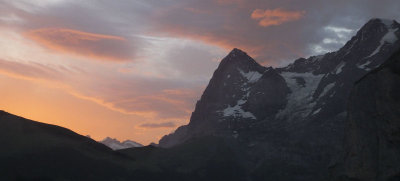 Sunrise Twilight over Eiger and Monch