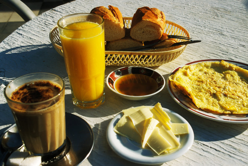 Frrench breakfast in a back-street hotel