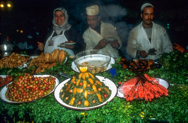 Food stall at night, Djemaa El Fna, Marrakech