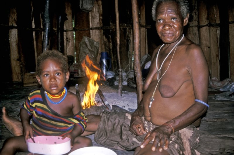 Displaced Dani tribespeople in Timika, Indonesian Papua