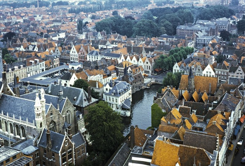 Looking down from the Belfort (belltower), Bruges