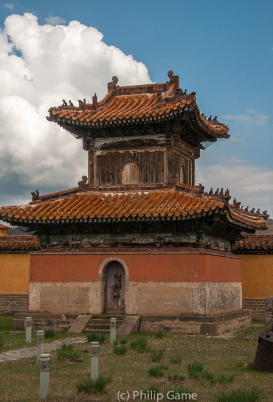 A Manchu Dynasty-style tower at Amarbayasgalant Khiid