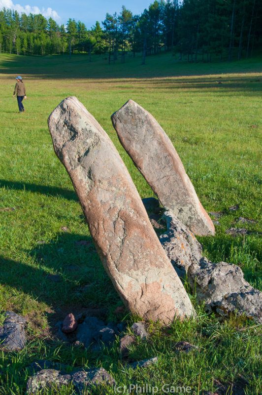 Neolithic deer stones and burial site, Bulgan province, Mongolia