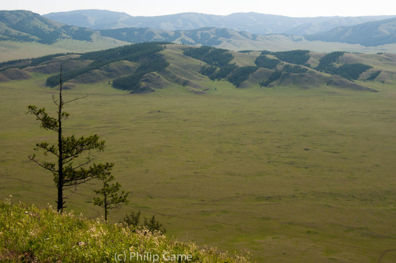 View from the rim of Uran Uul extinct volcano, northern Mongolia