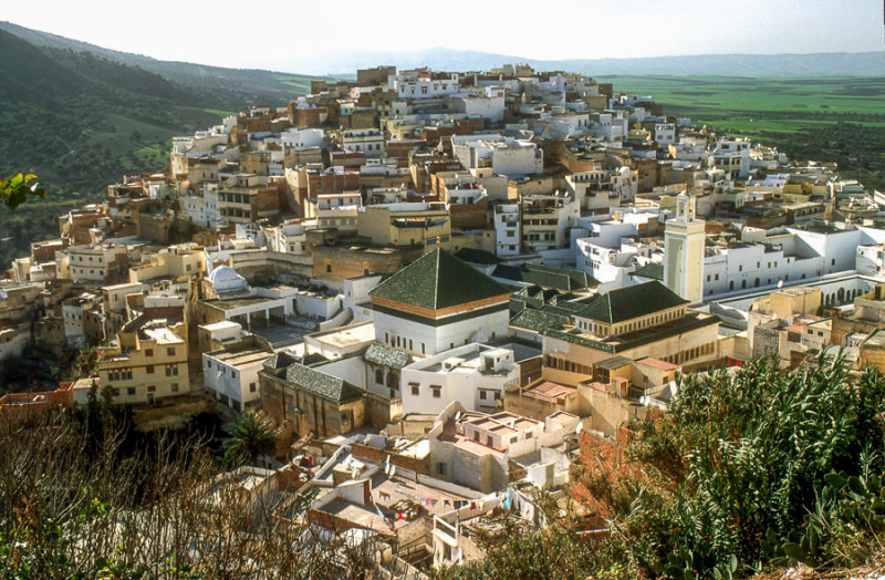 Moulay Idriss, Morocco.  Looking down on the Sanctuary, off-limits to non-Muslims.