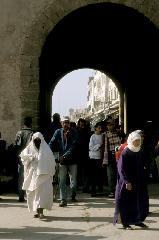 Bab El Doukkala, one of the main portals of the Medina or old city of Essaouira, Morocco