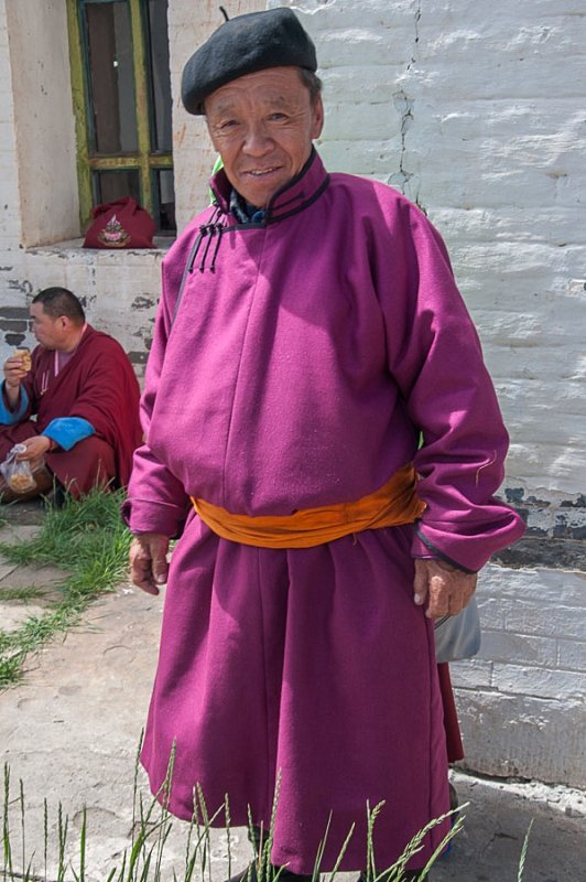 A visitor to Erdene Zuu Monastery, Kharkhorin, Mongolia