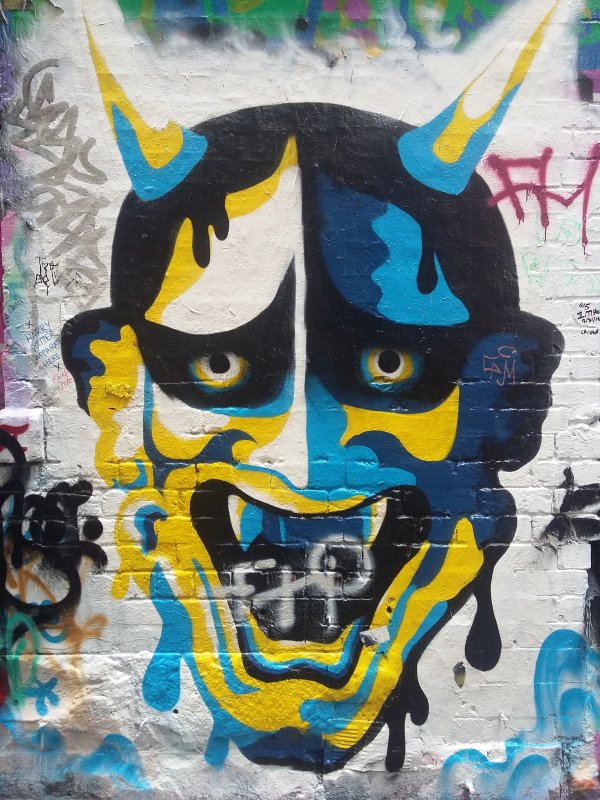 Demonic imagery in the ever-changing Hosier Lane