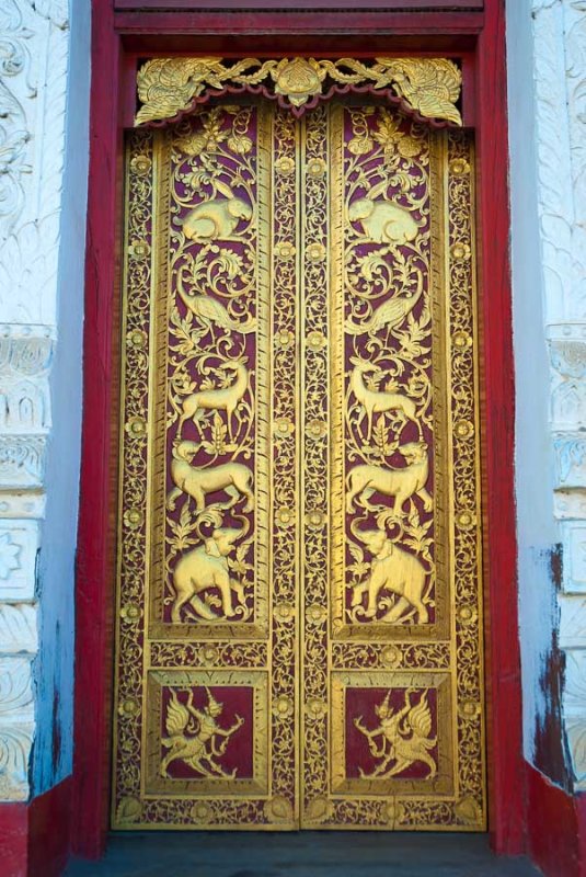 Temple door, Kengtung, Shan State, Myanmar