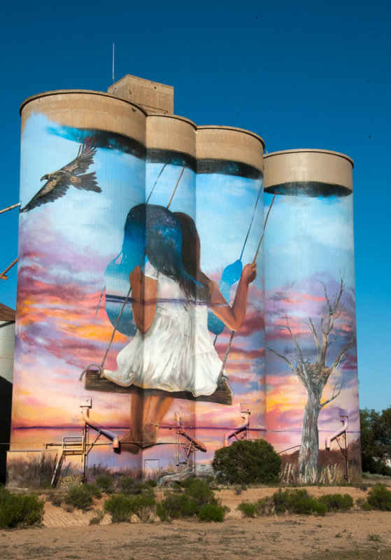 Silo art by Drapl And The Zookeeper at Sea Lake