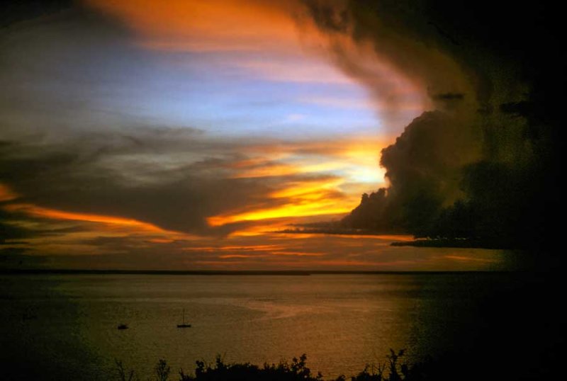 Sunset over Darwin Harbour in the Wet Season build-up