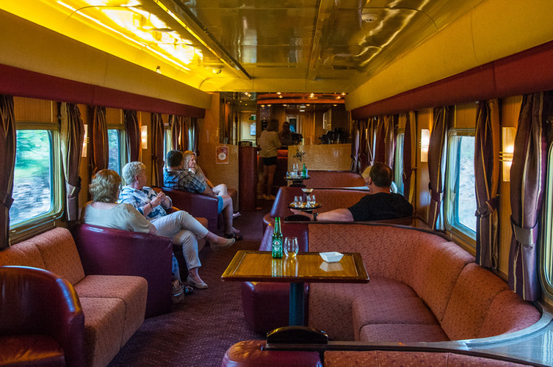 Lounge car aboard The Ghan railway