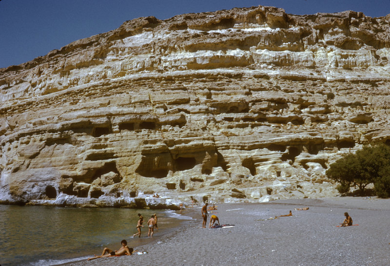 Matala Beach, Crete, Greece, 1974