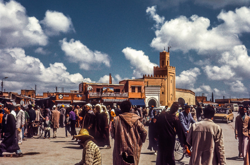 Djemaa El Fna, Square of the Dead in Marrakech, Morocco, 1974
