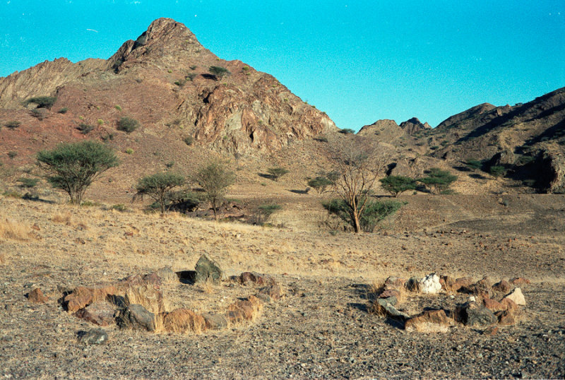 Desert graves in the Hajar Mountains