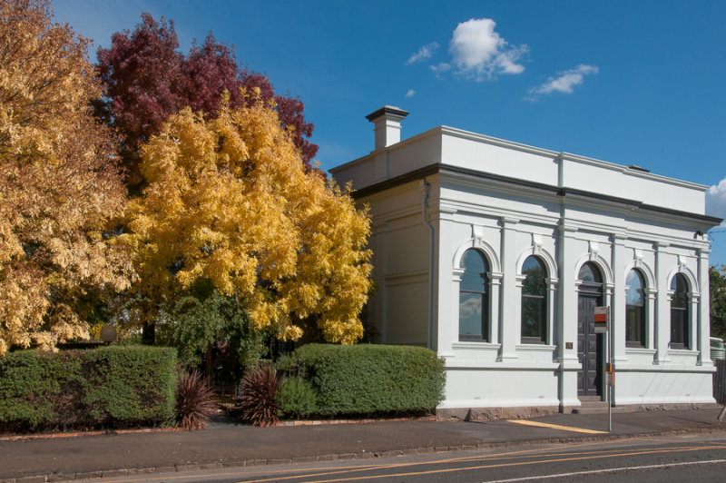 Colonial-era bank building in Lancefield, Victoria