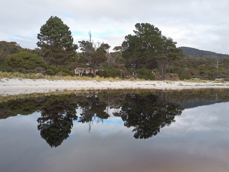 Reflections in the lagoon at Taylors Beach, Bay of Fires