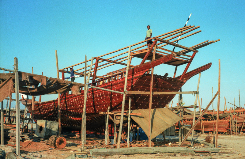 The dhowyard at Bateen, Abu Dhabi in 1984
