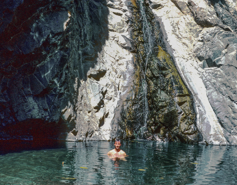 A rare waterfall pool, Wadi Agram