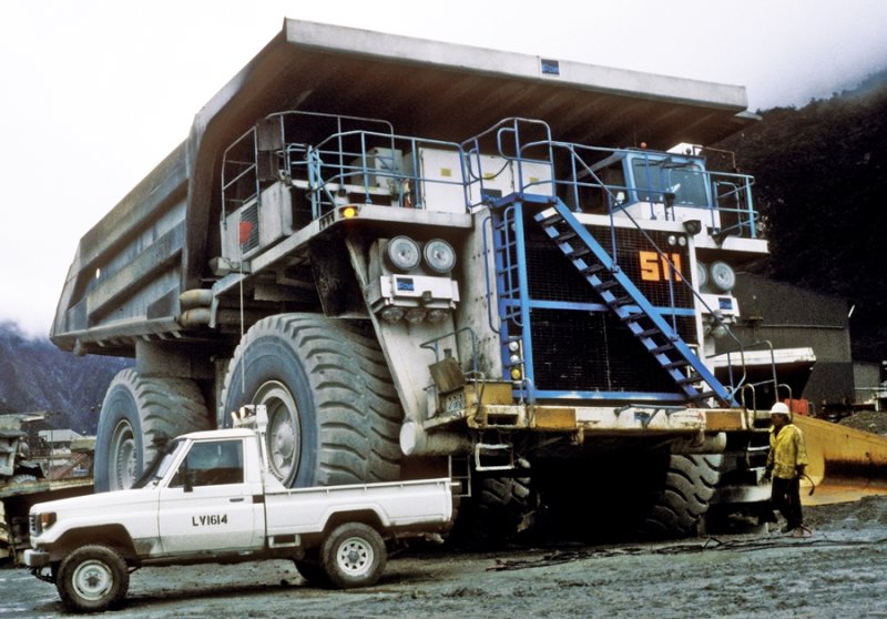 Ore haul truck at the Grasberg mine