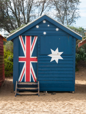 Bathing boxes on Port Phillip Bay, Melbourne, Australia