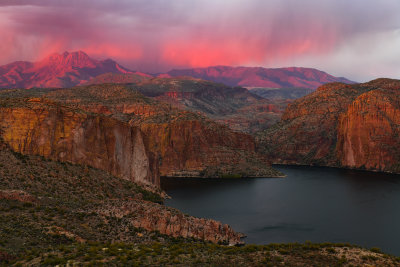 AZ - Canyon Lake Four Peaks Sunset.jpg
