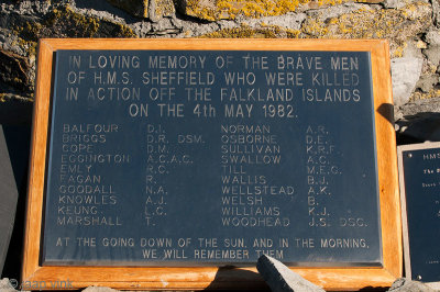 War Memorial H.M.S. Sheffield - Oorlogsmonument H.M.S. Sheffield