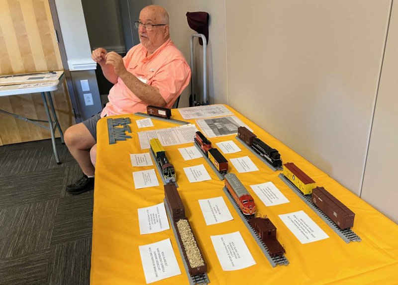 Brian Ehni with his HO scale models.