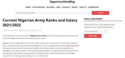 Salary Of Nigerian Army