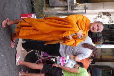 Buddhist monk, Chowrasta bazaar