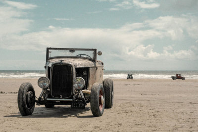 Vintage Hot Rod Association races, Pendine Sands, Carmarthenshir