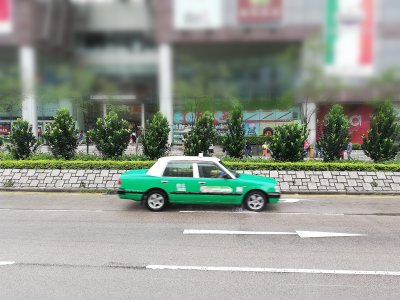 a taxi on road